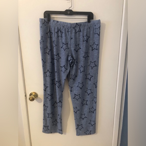 Lucky Brand Stars gray Comfy cozy Lounge pants pajamas wide leg size Large - Picture 3 of 6
